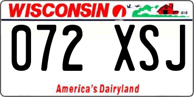 WI license plate 072XSJ