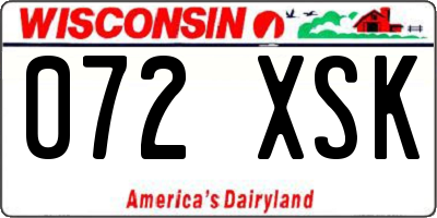 WI license plate 072XSK
