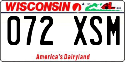 WI license plate 072XSM