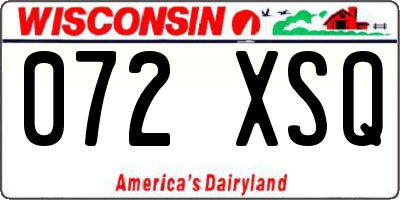 WI license plate 072XSQ
