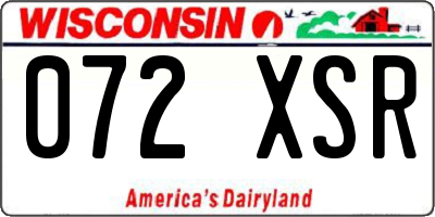 WI license plate 072XSR