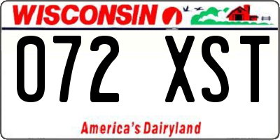 WI license plate 072XST