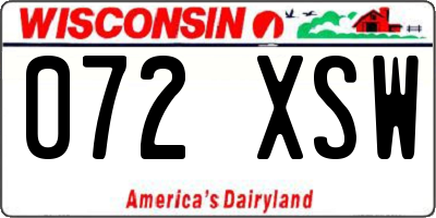 WI license plate 072XSW