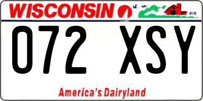 WI license plate 072XSY