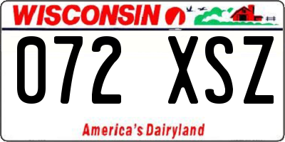 WI license plate 072XSZ