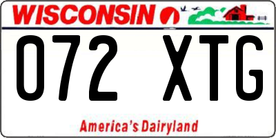 WI license plate 072XTG