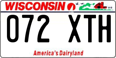 WI license plate 072XTH
