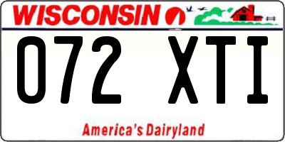 WI license plate 072XTI