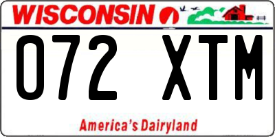 WI license plate 072XTM