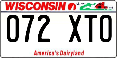 WI license plate 072XTO