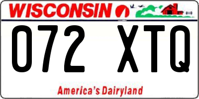 WI license plate 072XTQ