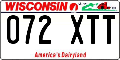 WI license plate 072XTT