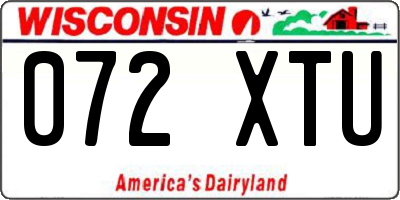 WI license plate 072XTU
