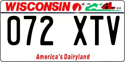 WI license plate 072XTV