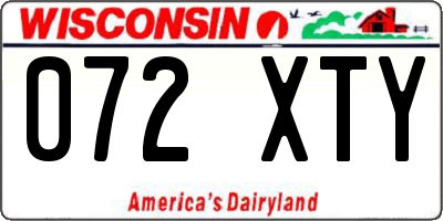 WI license plate 072XTY