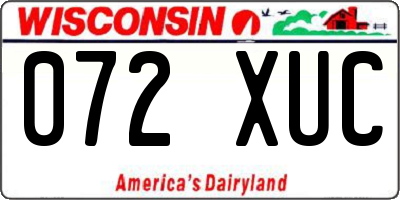 WI license plate 072XUC
