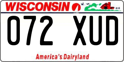 WI license plate 072XUD