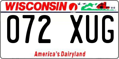 WI license plate 072XUG