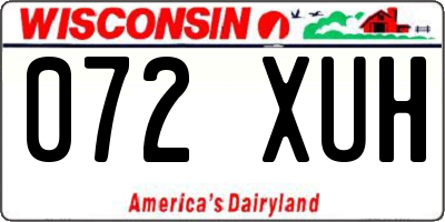 WI license plate 072XUH