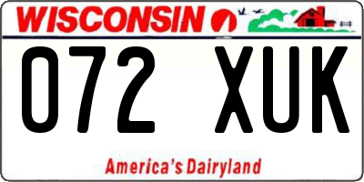 WI license plate 072XUK