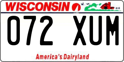WI license plate 072XUM