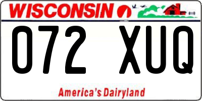 WI license plate 072XUQ
