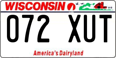 WI license plate 072XUT