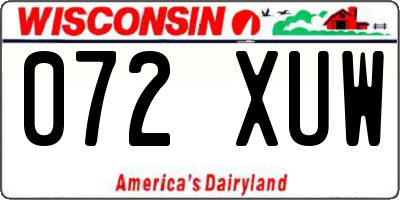 WI license plate 072XUW