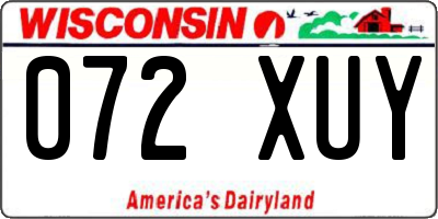 WI license plate 072XUY