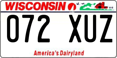 WI license plate 072XUZ