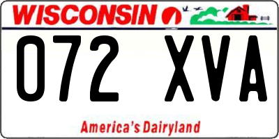 WI license plate 072XVA