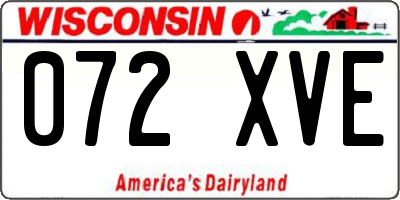 WI license plate 072XVE
