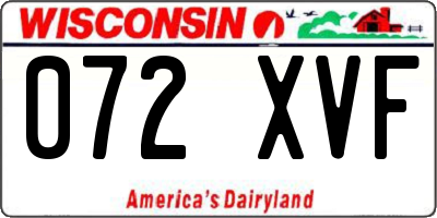 WI license plate 072XVF