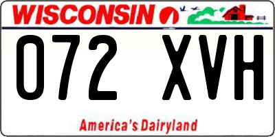 WI license plate 072XVH