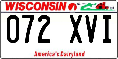 WI license plate 072XVI