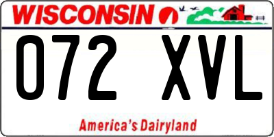 WI license plate 072XVL