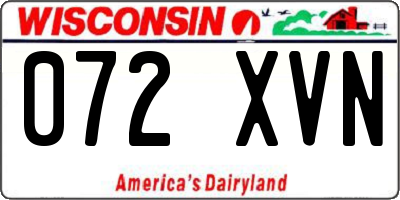 WI license plate 072XVN