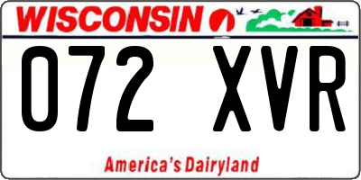 WI license plate 072XVR