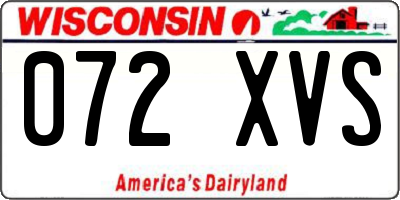 WI license plate 072XVS