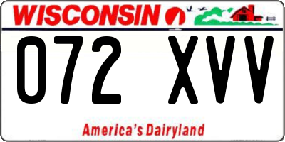 WI license plate 072XVV