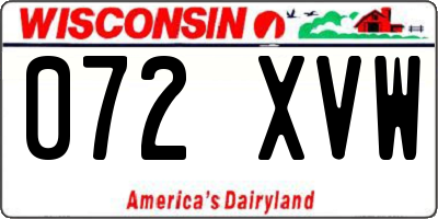 WI license plate 072XVW