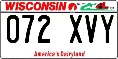WI license plate 072XVY