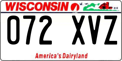 WI license plate 072XVZ