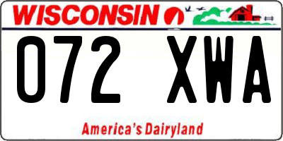 WI license plate 072XWA