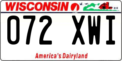 WI license plate 072XWI