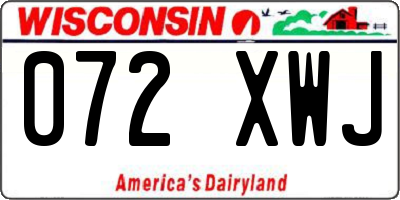 WI license plate 072XWJ