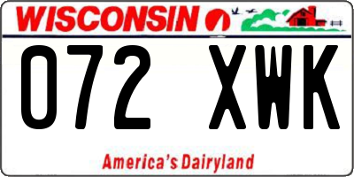 WI license plate 072XWK
