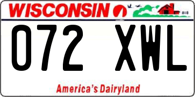 WI license plate 072XWL