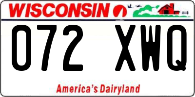 WI license plate 072XWQ