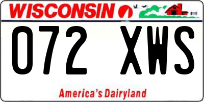 WI license plate 072XWS